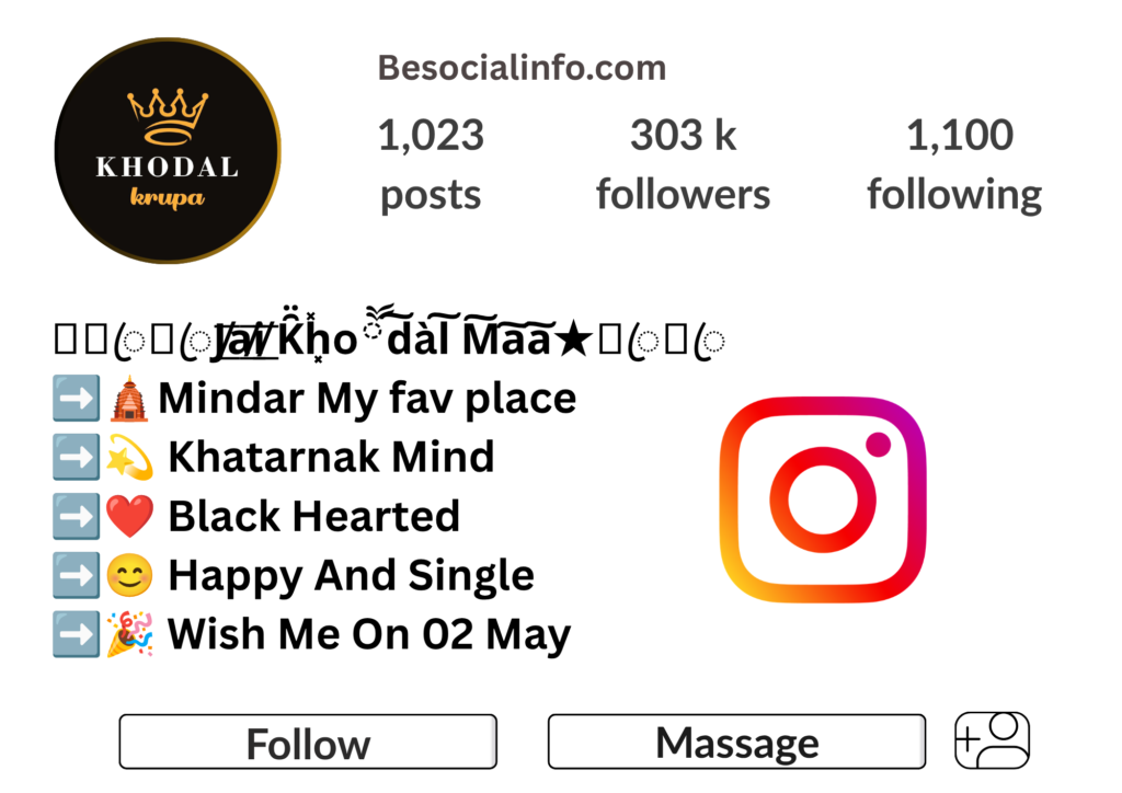 Khodal Maa Bio For Instagram