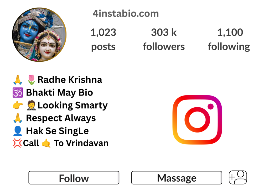 Radhe Krishna Bio For Instagram