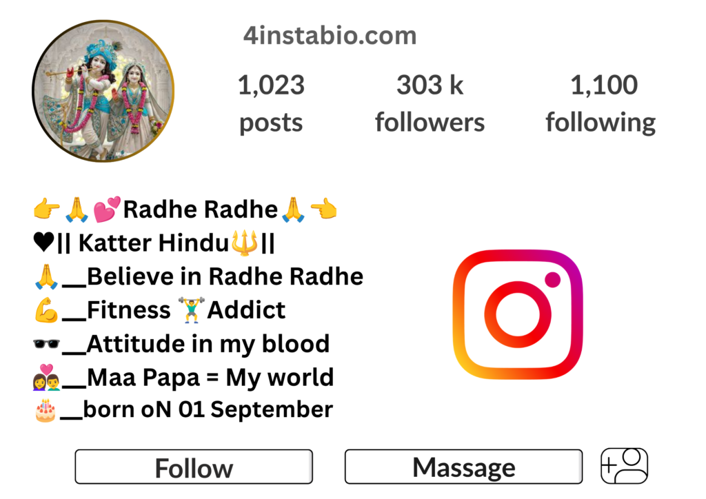 Radhe Krishna Bio For Instagram