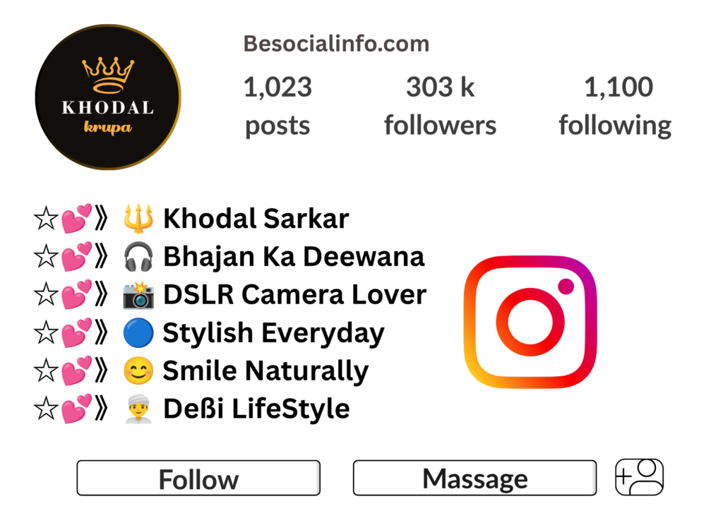 Khodal Maa Bio For Instagram