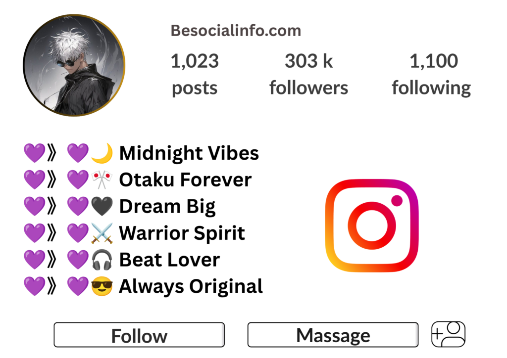 Anime Bio For Instagram