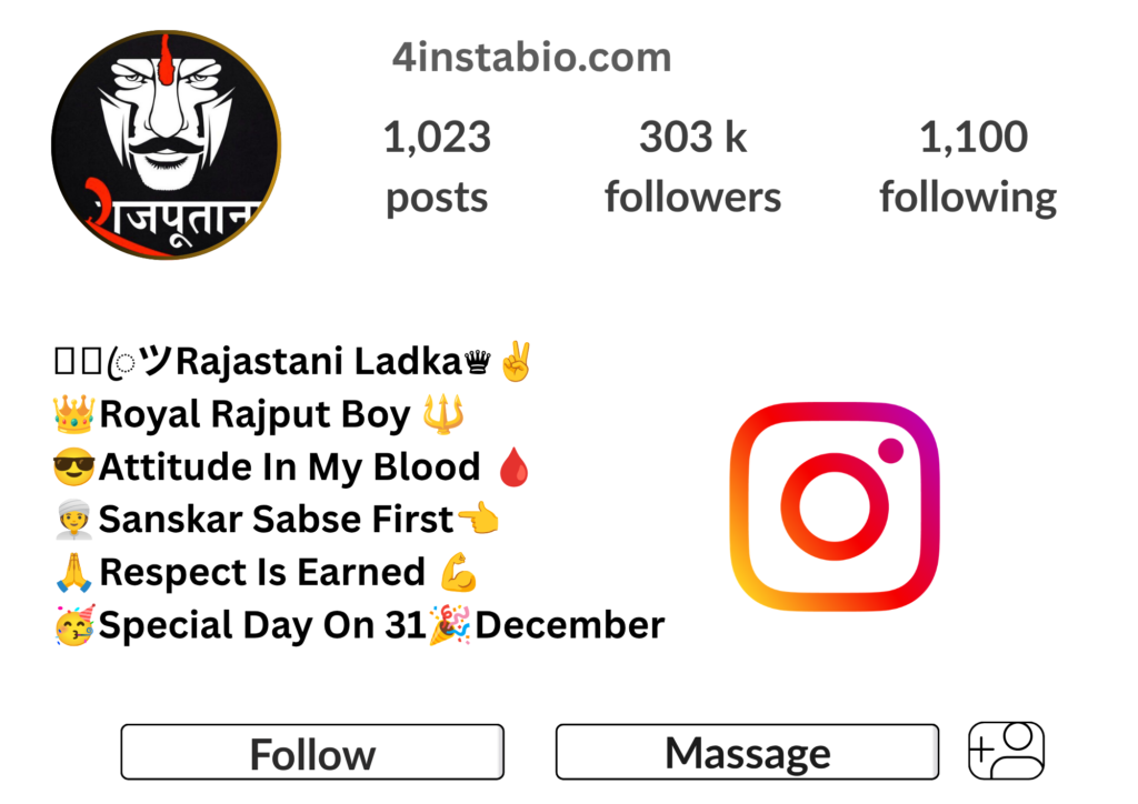 Rajput Bio for Instagram