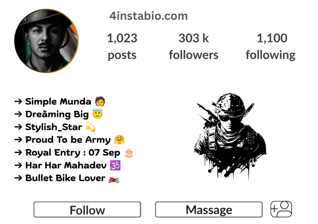 Army Bio For Instagram