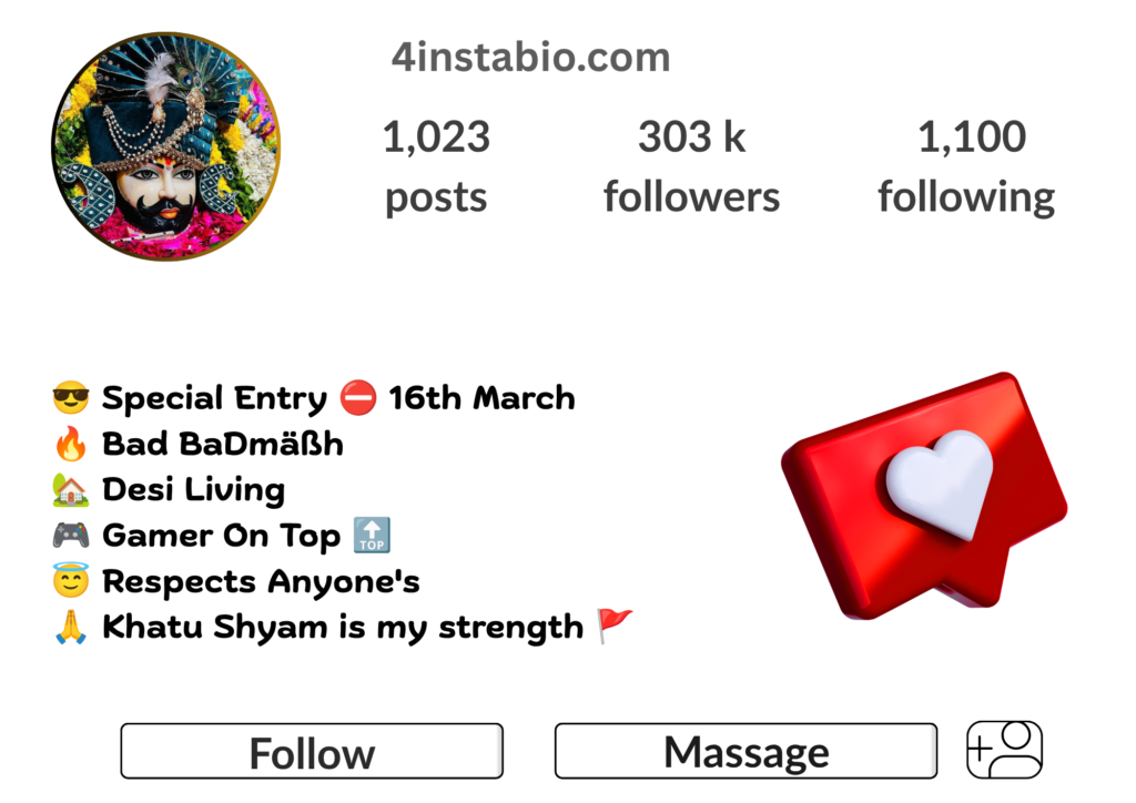 Khatu Shyam Bio For Instagram