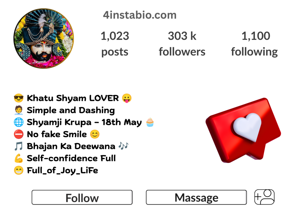 Khatu Shyam Bio For Instagram